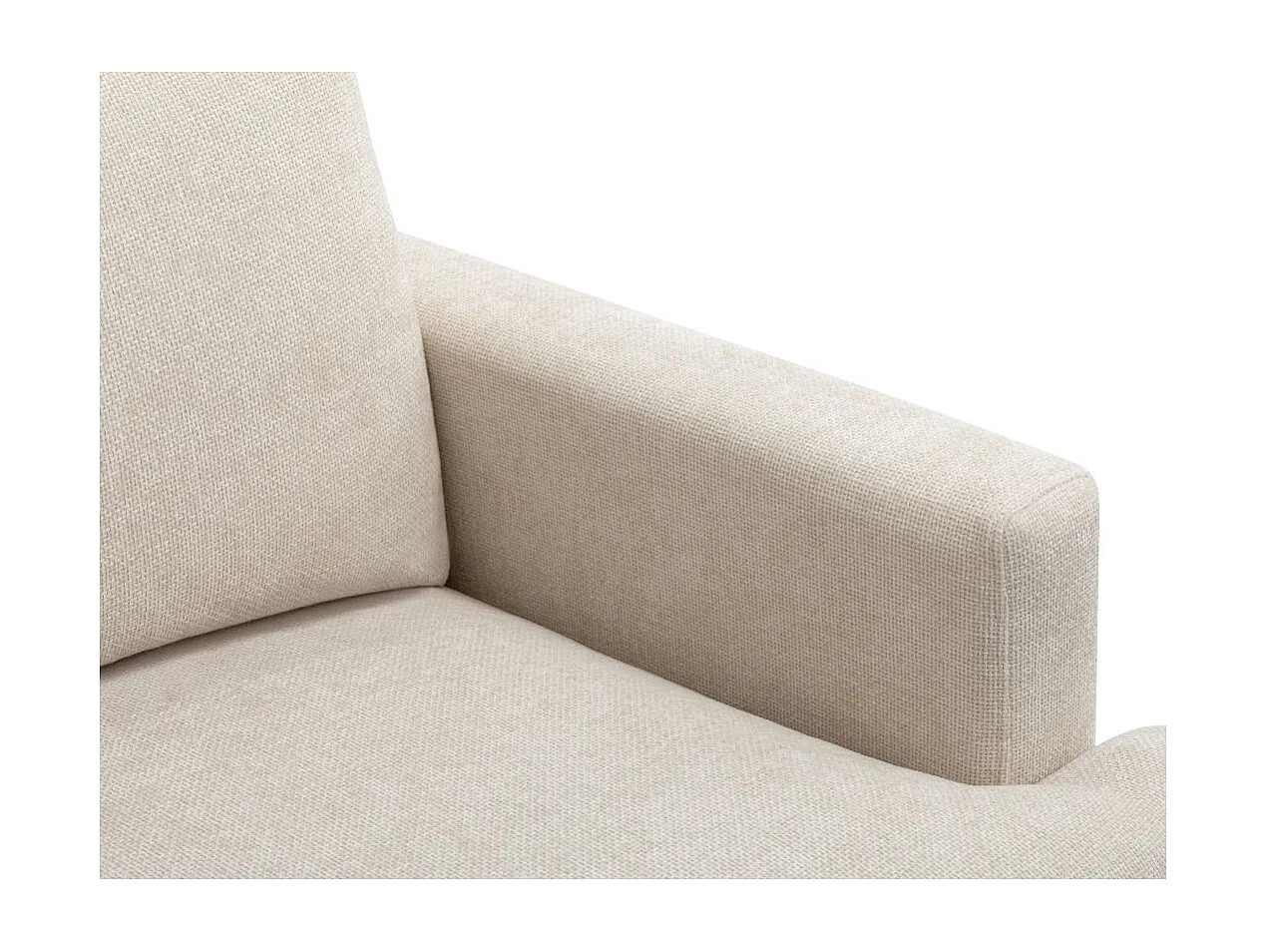 Canapé droit TALMA 3 places en tissu beige pieds métal