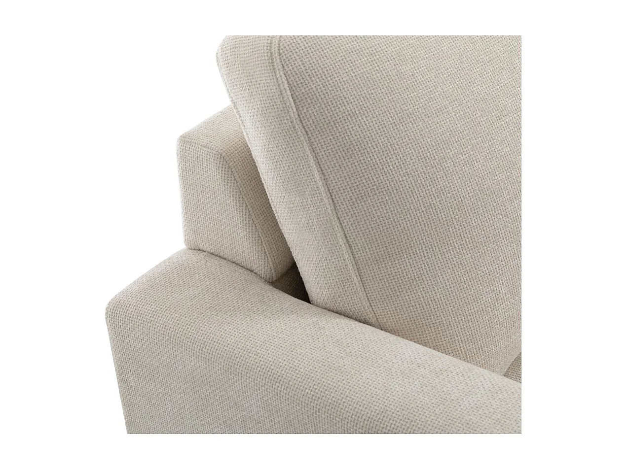 Canapé droit TALMA 3 places en tissu beige pieds métal