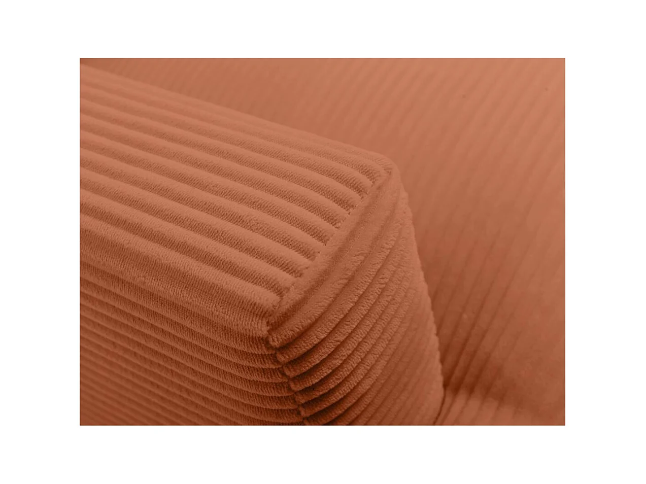 Canapé droit 3 places TALMA en velours côtelé terracotta