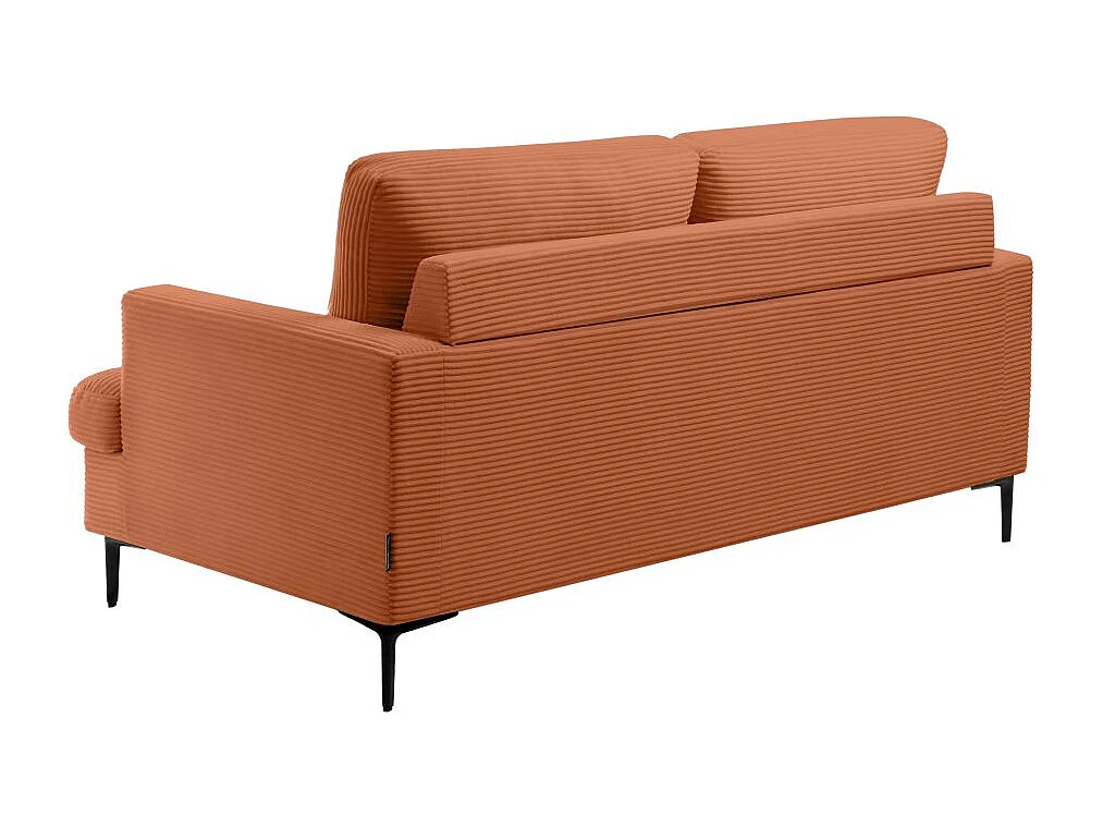 Canapé droit 3 places TALMA en velours côtelé terracotta