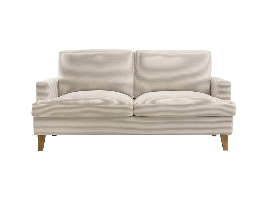 Canapé droit 3 places TALMA en velours côtelé beige