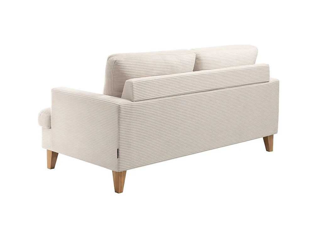 Canapé droit 3 places TALMA en velours côtelé beige