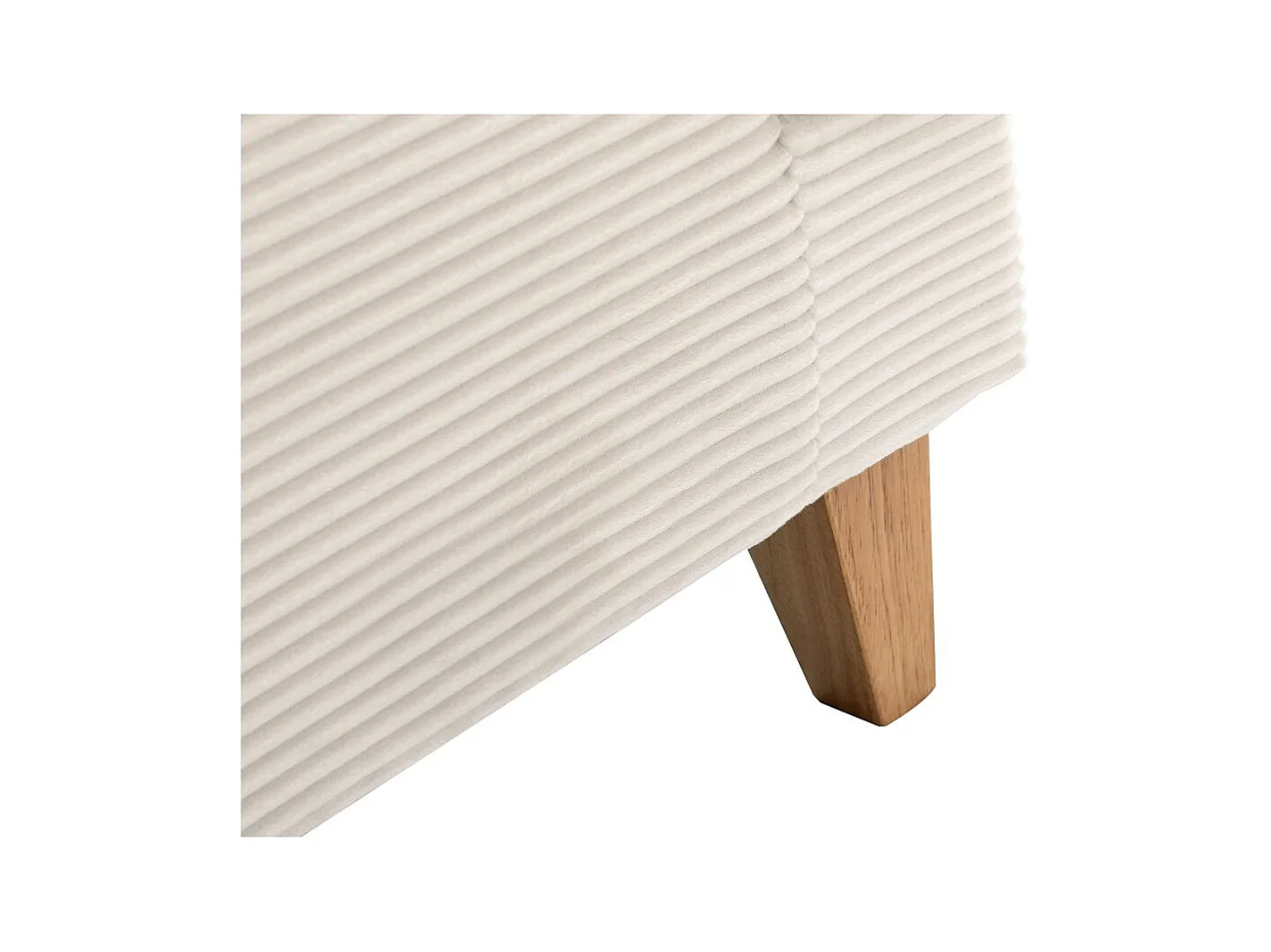 Canapé droit 3 places TALMA en velours côtelé beige