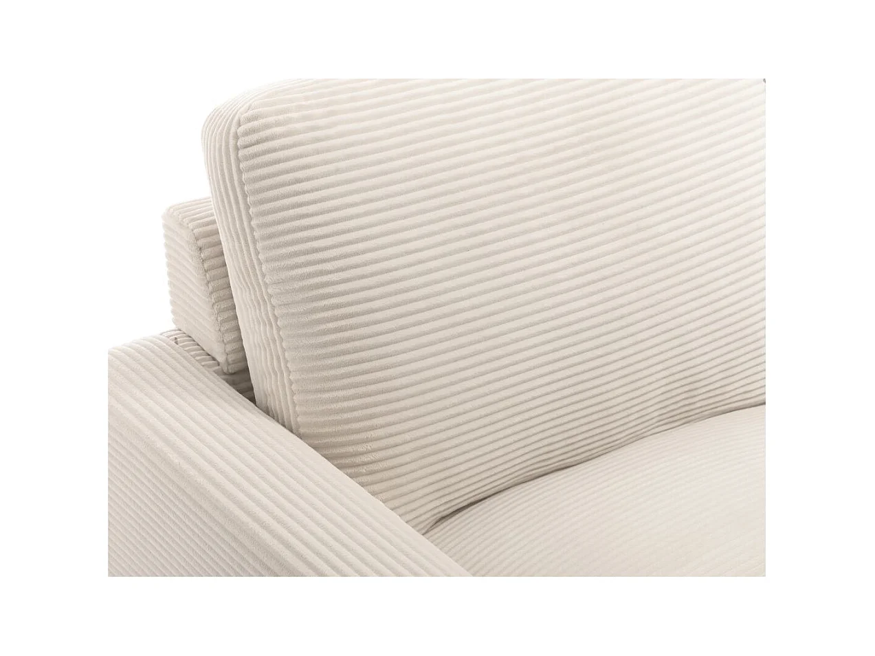 Canapé droit 3 places TALMA en velours côtelé beige