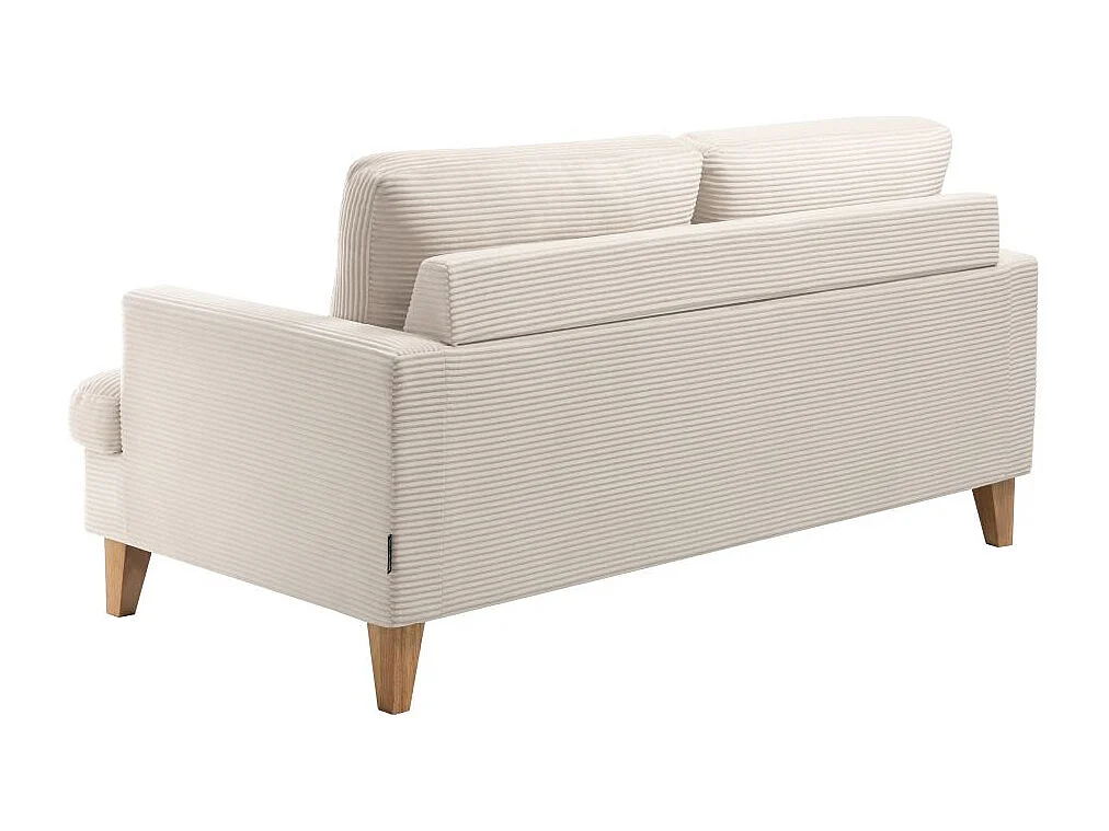 Canapé droit 3 places TALMA en velours côtelé beige