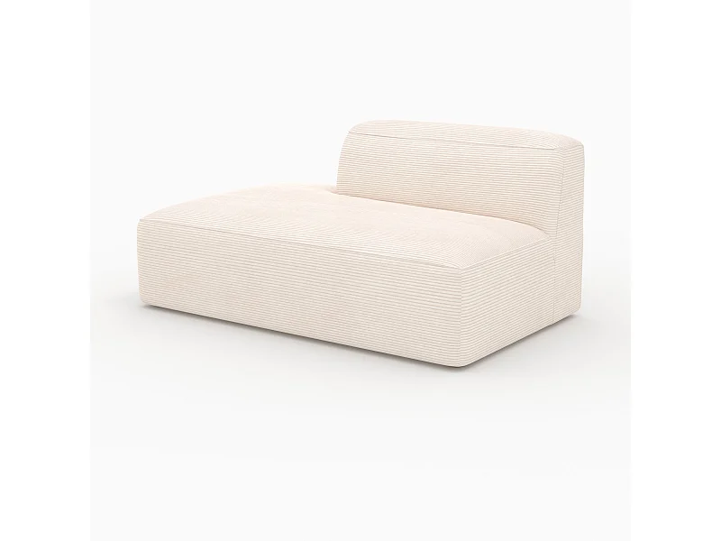 Méridienne dossier à droite pour canapé modulable en velours blanc - Mina