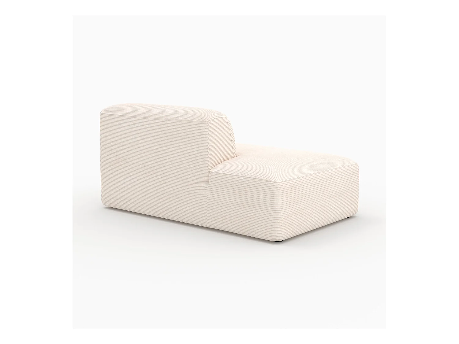 Méridienne dossier à droite pour canapé modulable en velours blanc - Mina