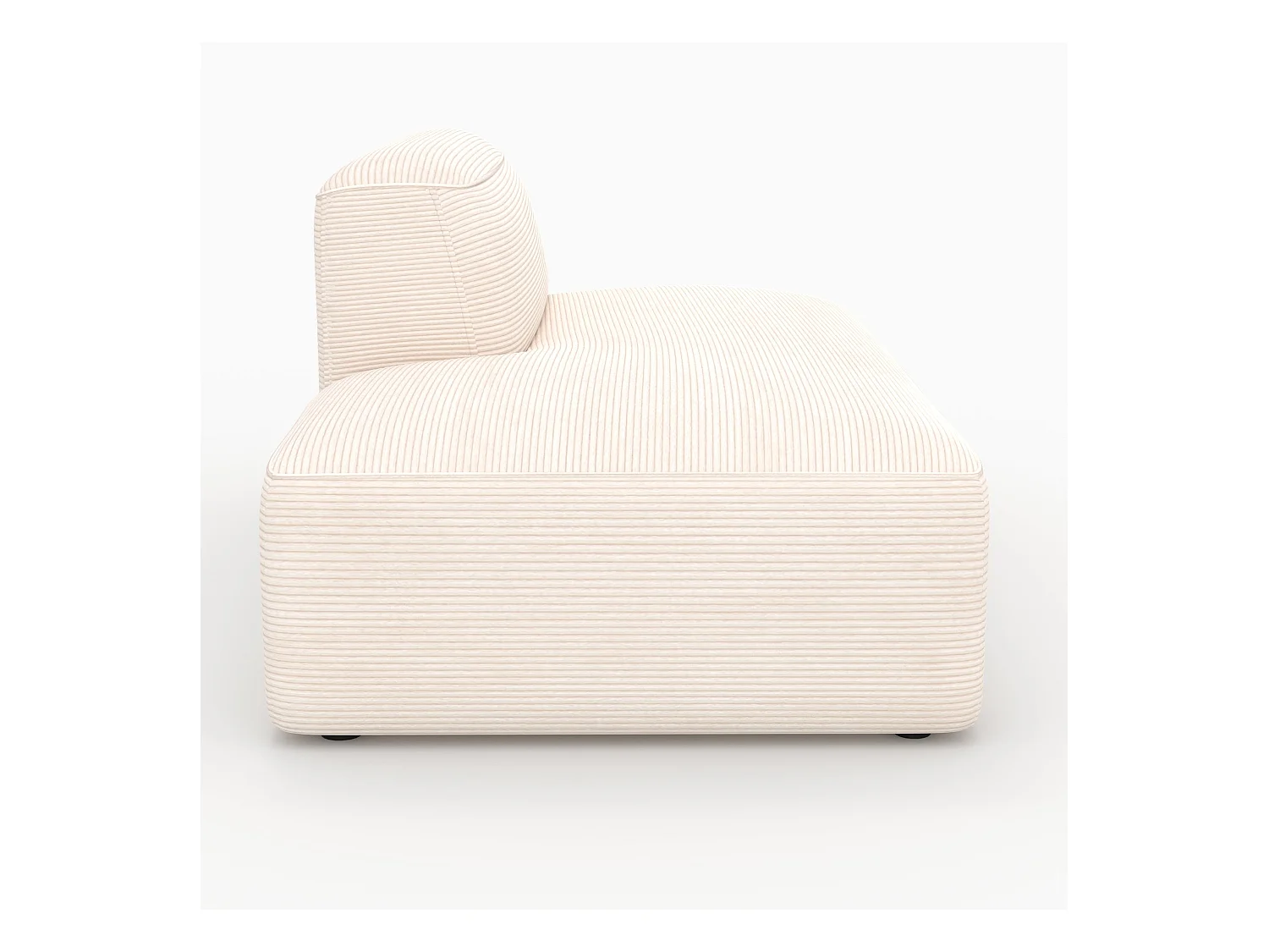 Méridienne dossier à droite pour canapé modulable en velours blanc - Mina