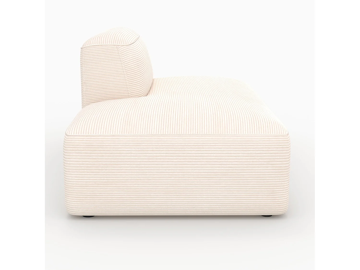 Diván con respaldo a la derecha para sofá modular de terciopelo blanco - Mina