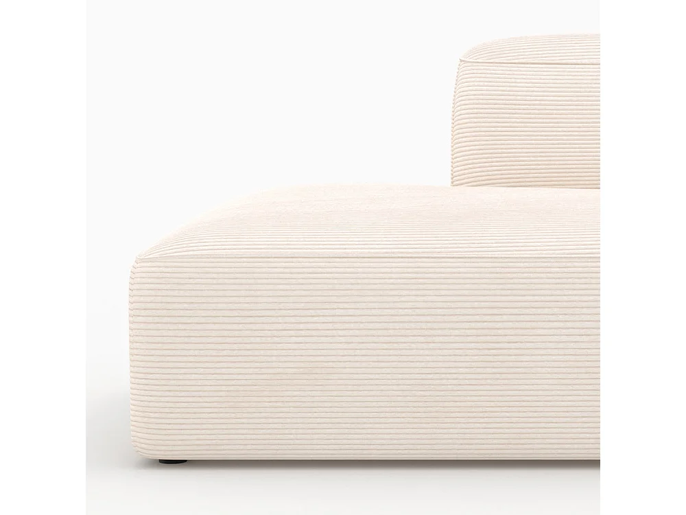 Diván con respaldo a la derecha para sofá modular de terciopelo blanco - Mina