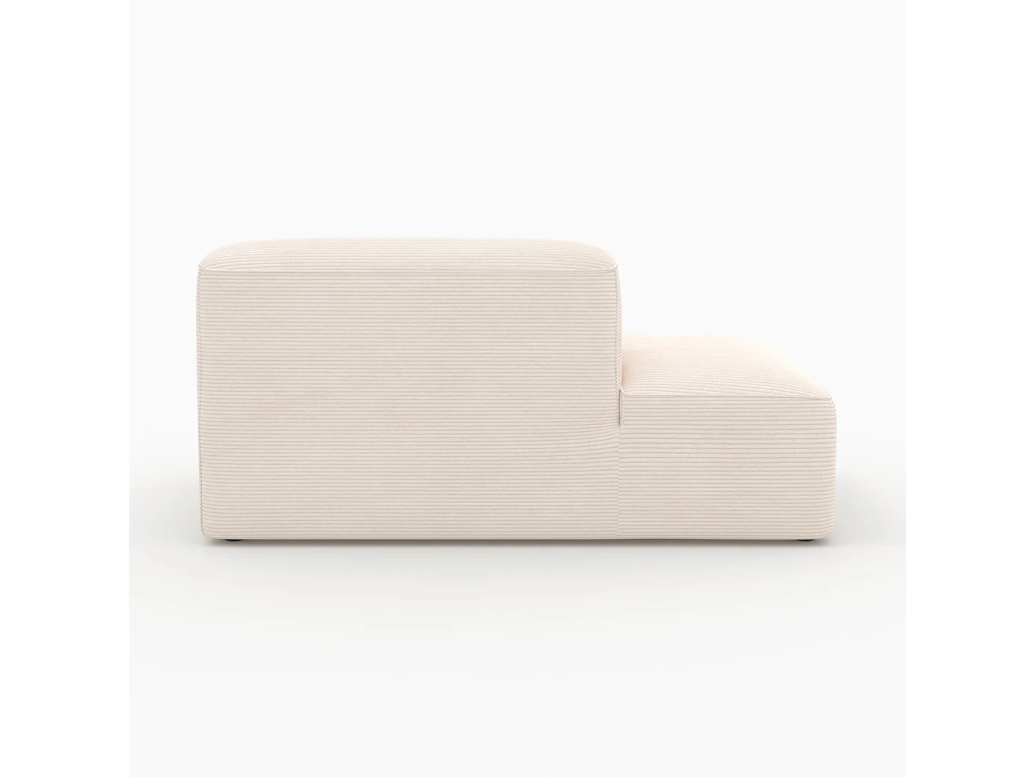 Meridiana con schienale a destra per divano modulare in velluto bianco - Mina