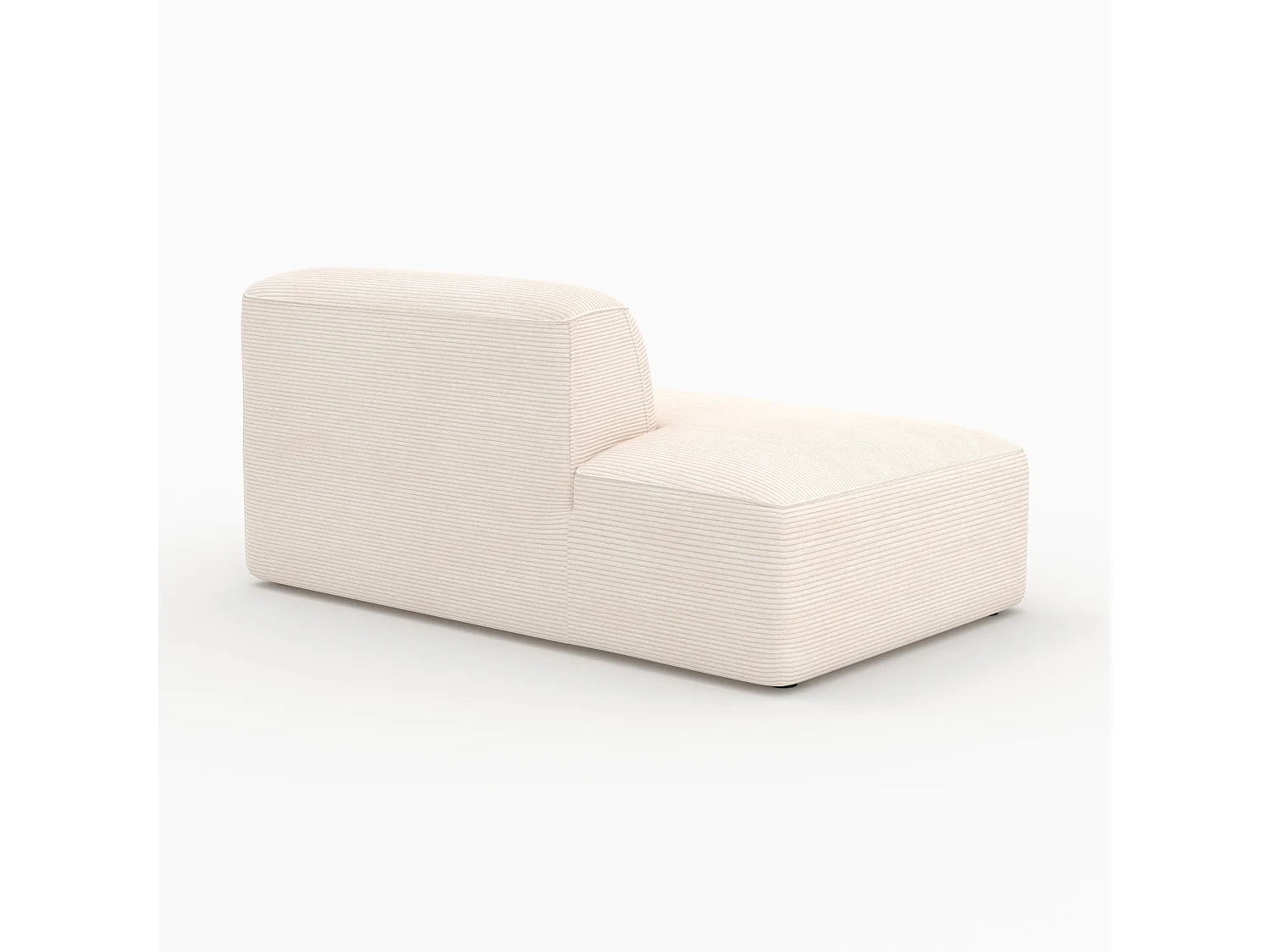 Meridiana con schienale a destra per divano modulare in velluto bianco - Mina