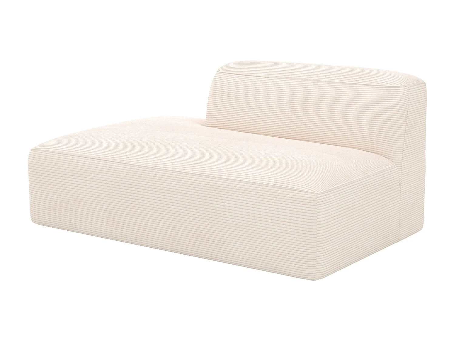 Diván con respaldo a la derecha para sofá modular de terciopelo blanco - Mina