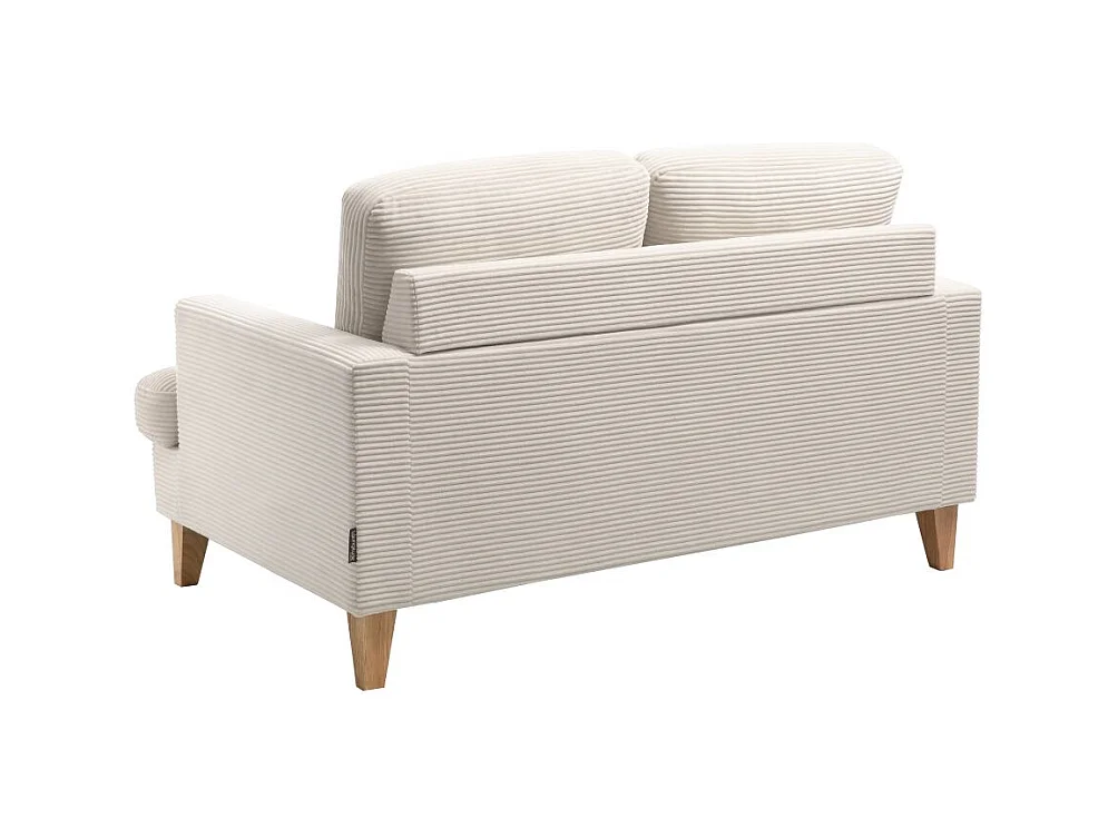 Canapé droit 2 places TALMA en velours côtelé beige