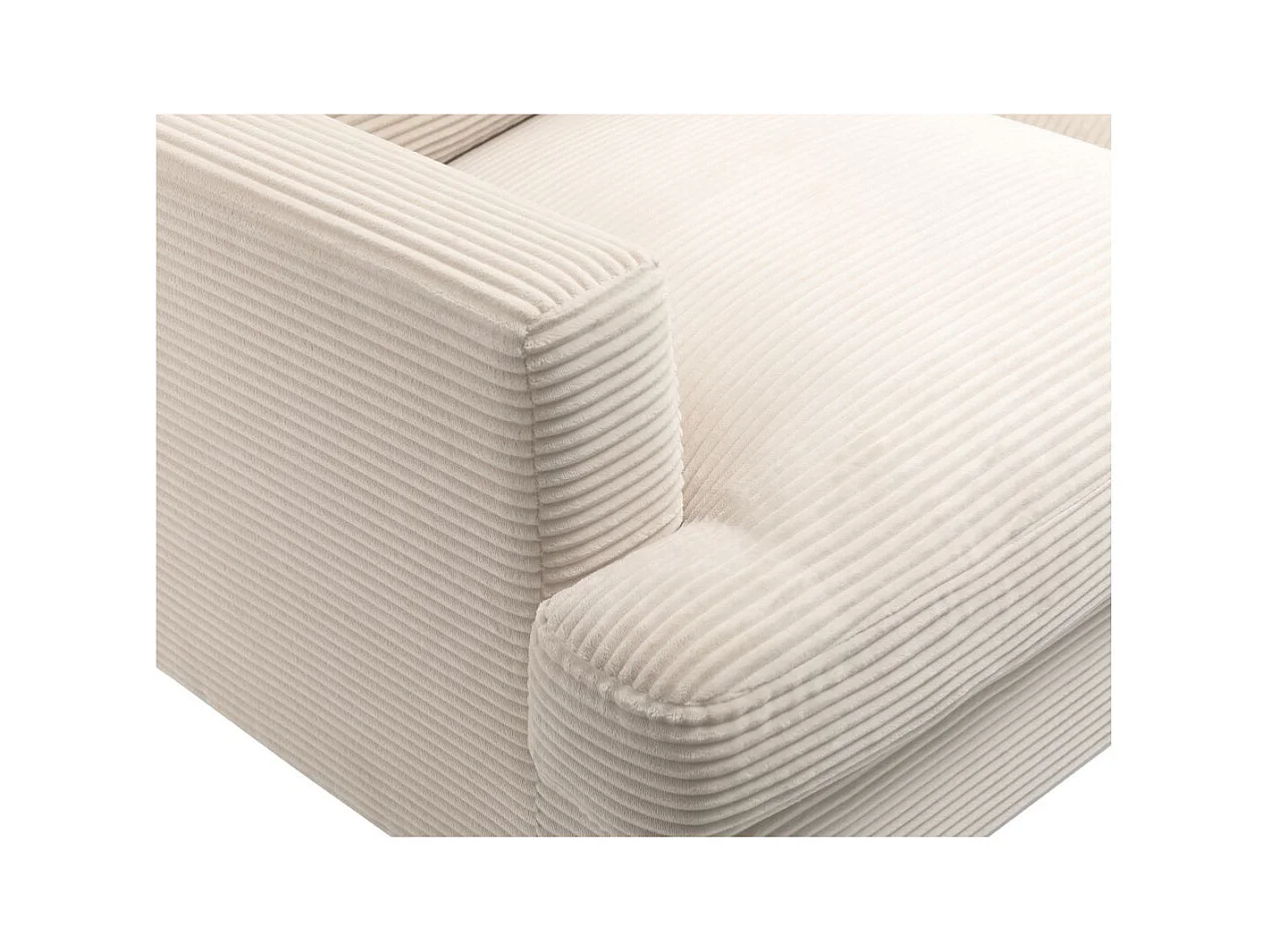 Canapé droit 2 places TALMA en velours côtelé beige