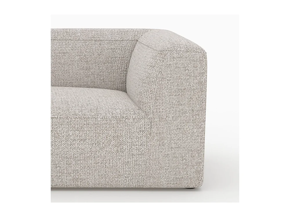 Méridienne d'angle à gauche pour canapé modulable en tissu beige - Hestia