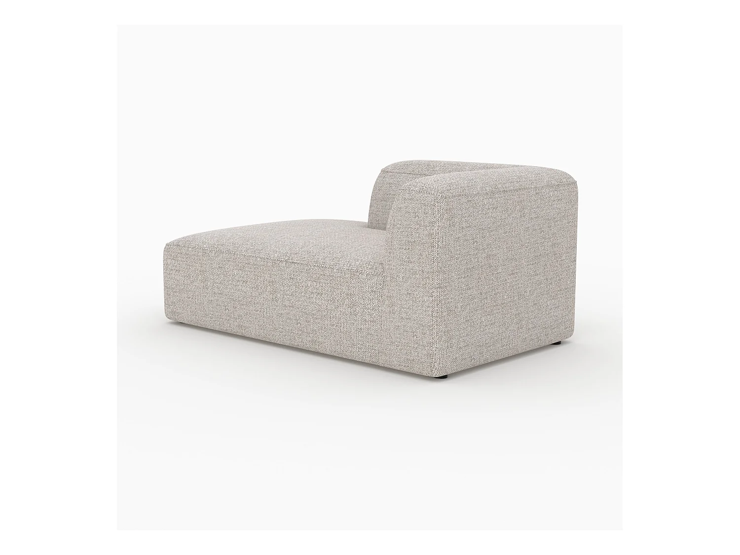 Méridienne d'angle à gauche pour canapé modulable en tissu beige - Hestia