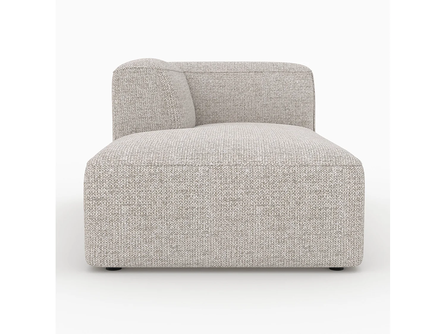 Méridienne d'angle à gauche pour canapé modulable en tissu beige - Hestia