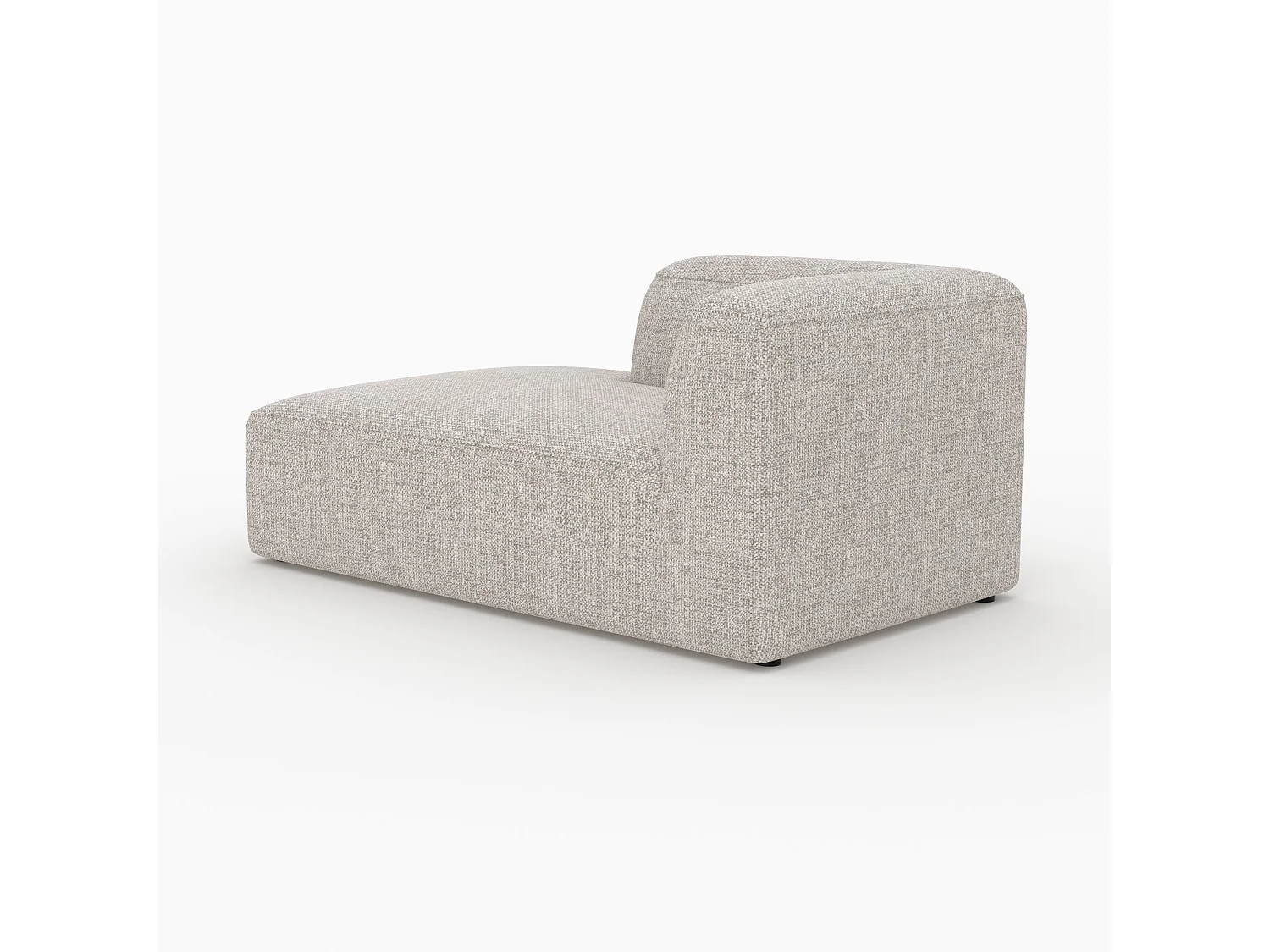 Méridienne d'angle à gauche pour canapé modulable en tissu beige - Hestia