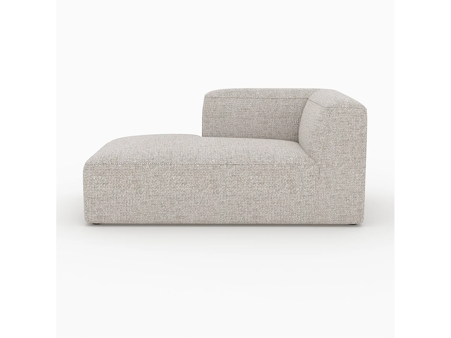 Méridienne d'angle à gauche pour canapé modulable en tissu beige - Hestia