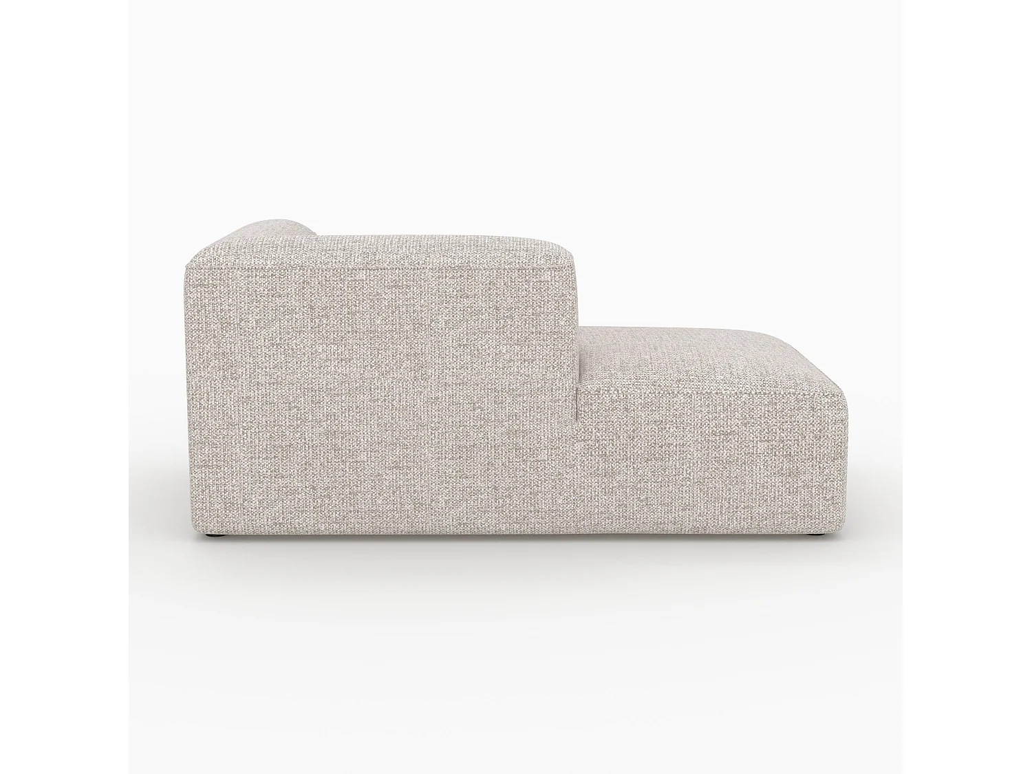 Méridienne d'angle à gauche pour canapé modulable en tissu beige - Hestia