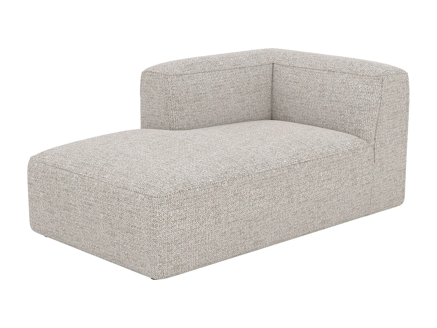 Méridienne d'angle à gauche pour canapé modulable en tissu beige - Hestia