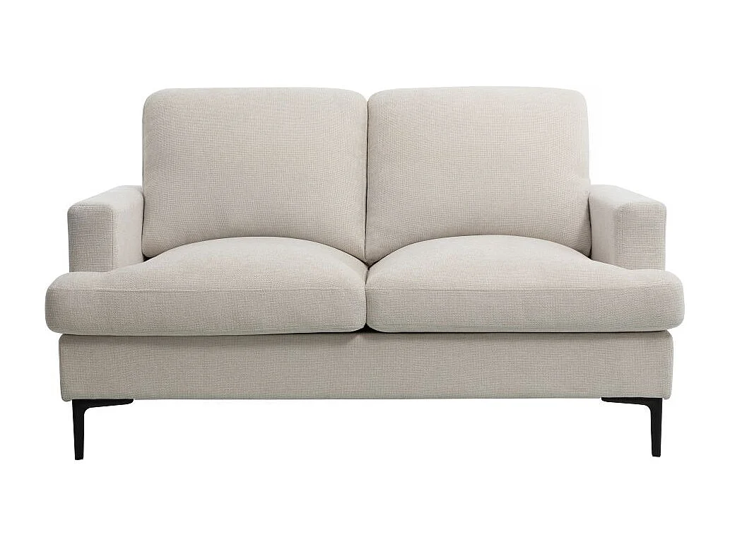 Ensemble canapés droits TALMA 3 + 2  places en tissu beige pieds métal