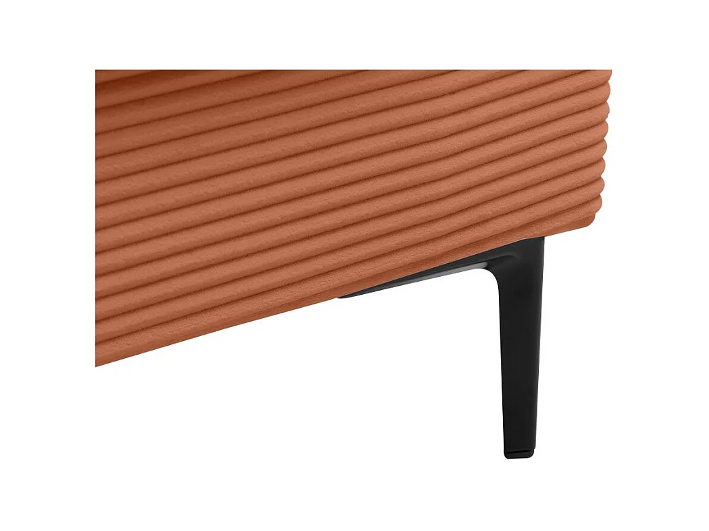 Canapé droit 2 places TALMA en velours côtelé terracotta