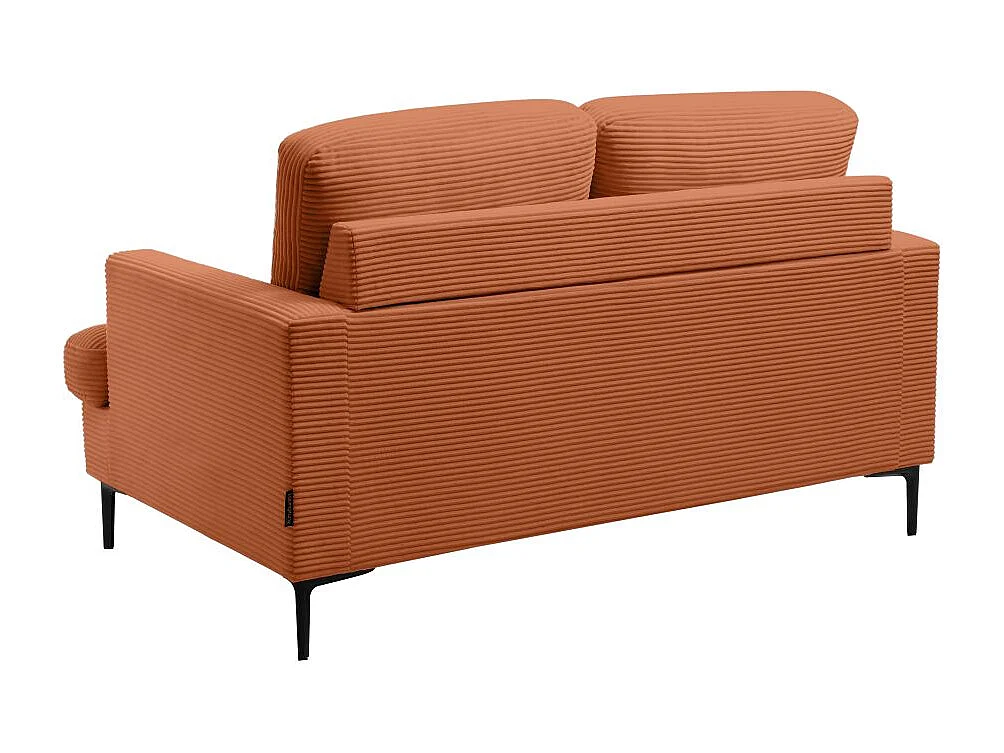 Canapé droit 2 places TALMA en velours côtelé terracotta