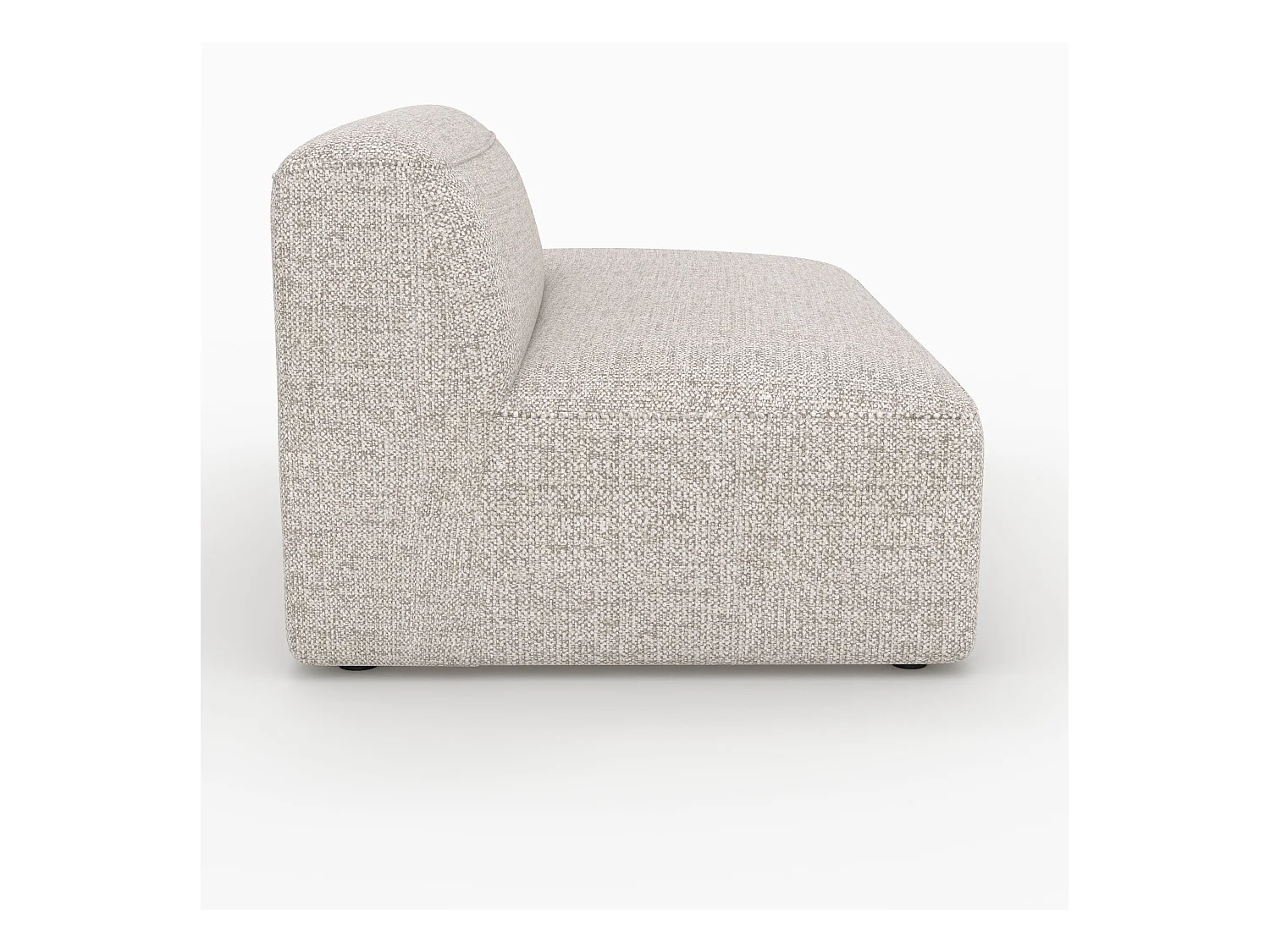 Méridienne dossier à gauche pour canapé modulable en tissu beige - Hestia