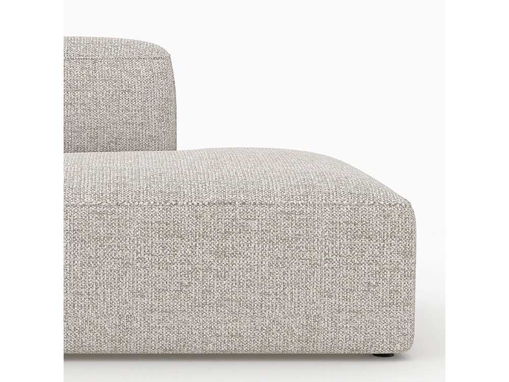 Méridienne dossier à gauche pour canapé modulable en tissu beige - Hestia