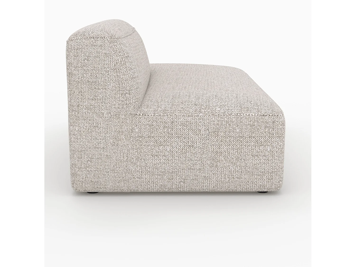 Méridienne dossier à gauche pour canapé modulable en tissu beige - Hestia