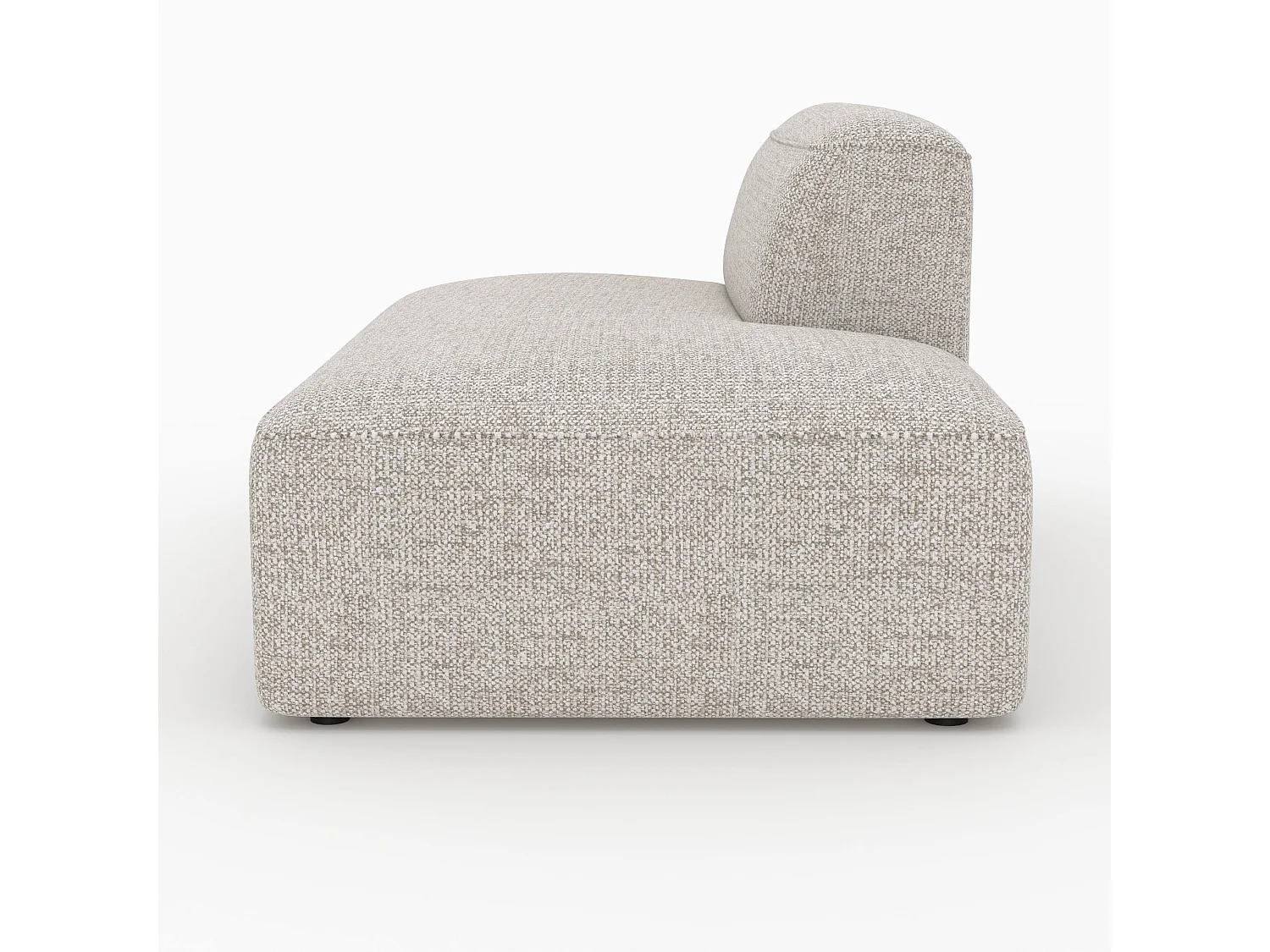 Méridienne dossier à gauche pour canapé modulable en tissu beige - Hestia