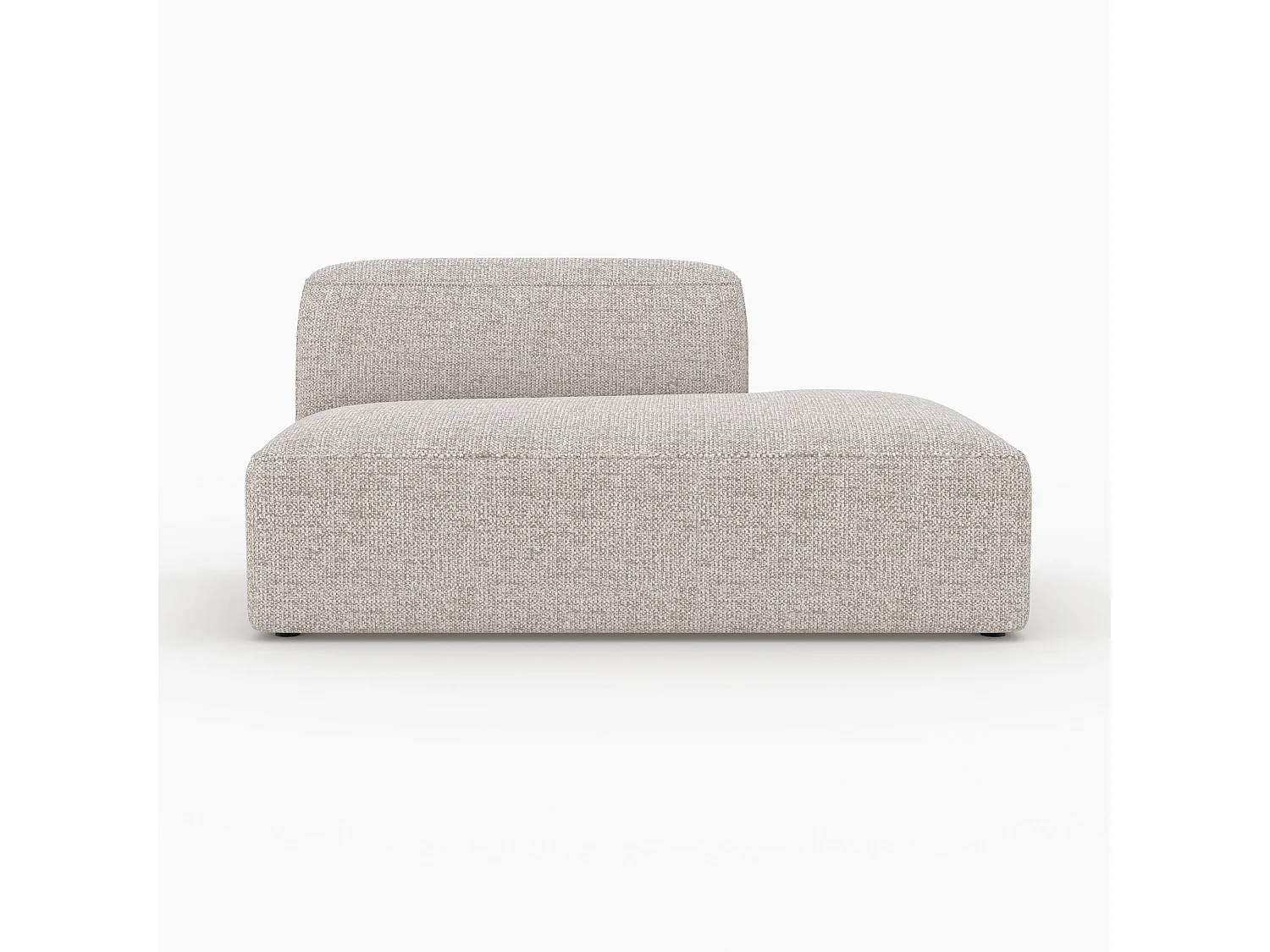 Divano modulare con schienale a sinistra in tessuto beige - Hestia