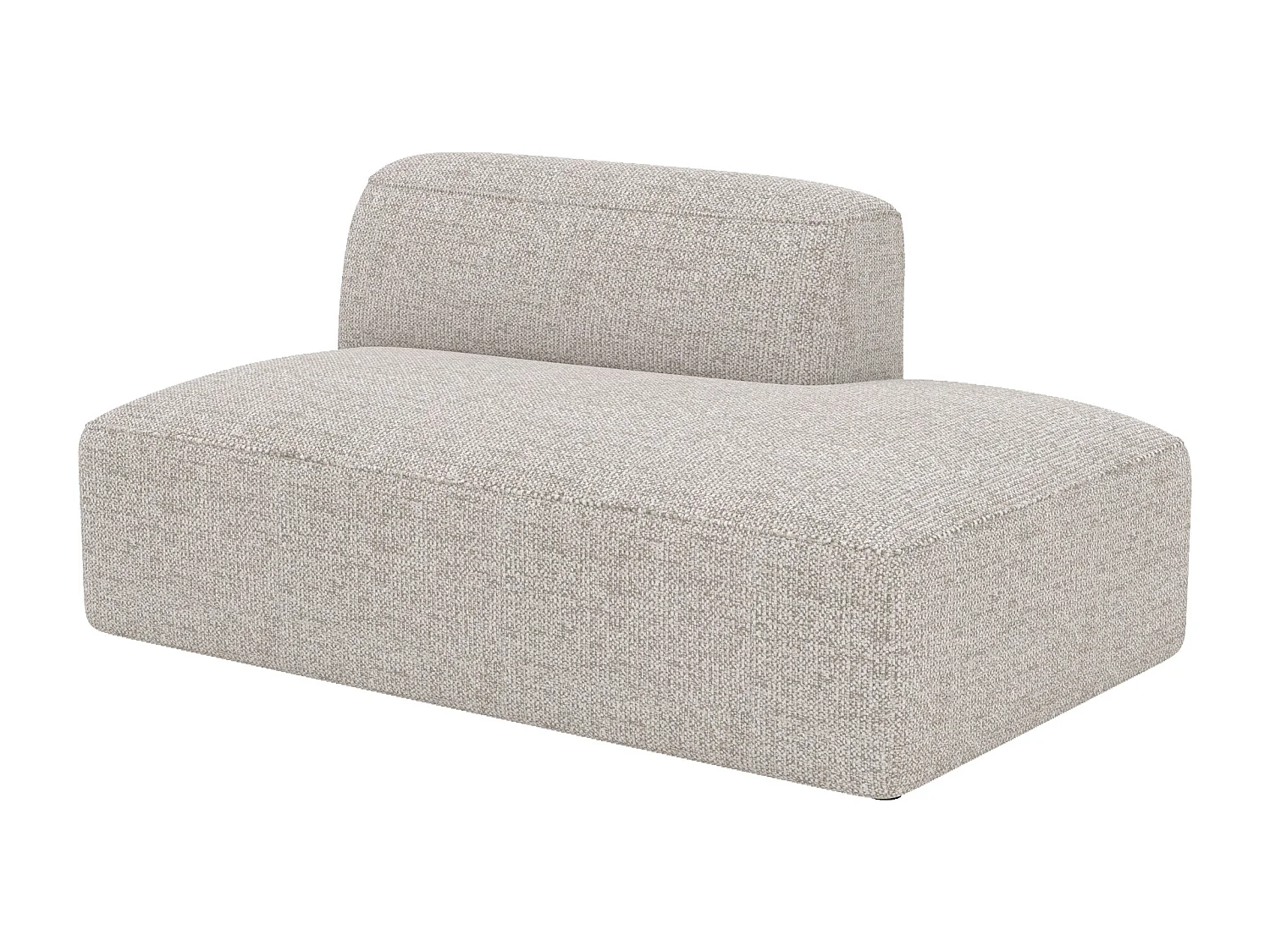 Divano modulare con schienale a sinistra in tessuto beige - Hestia