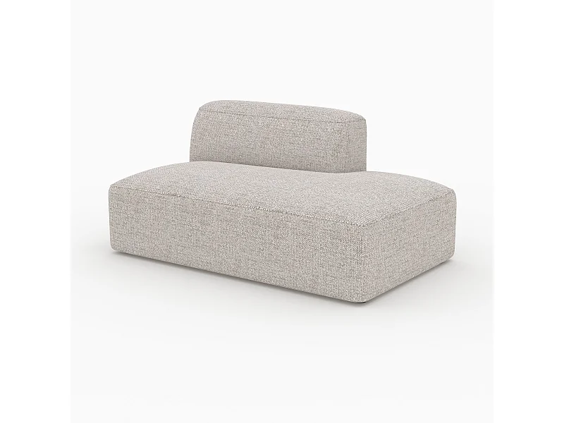 Diván con respaldo a la izquierda para sofá modular de tela beige - Hestia