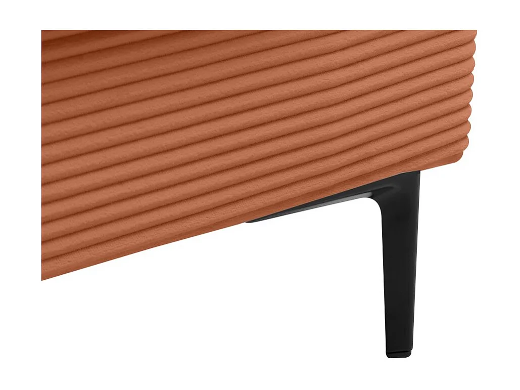 Ensemble canapés droits TALMA 3 + 2  places en velours côtelé terracotta pieds métal