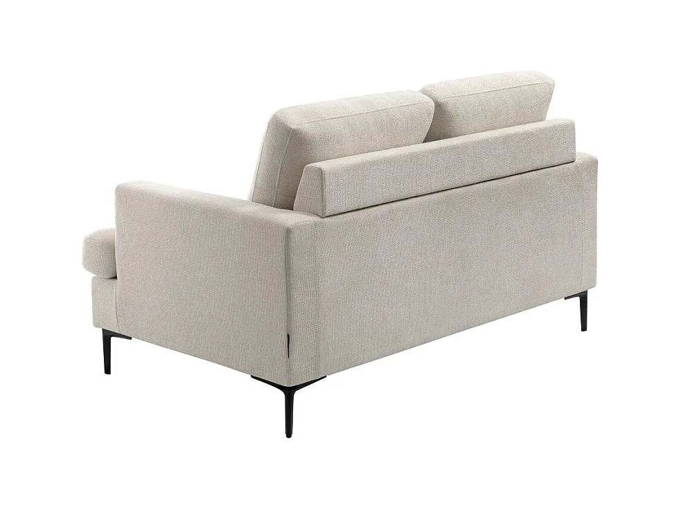 Canapé droit TALMA 2 places en tissu beige pieds métal