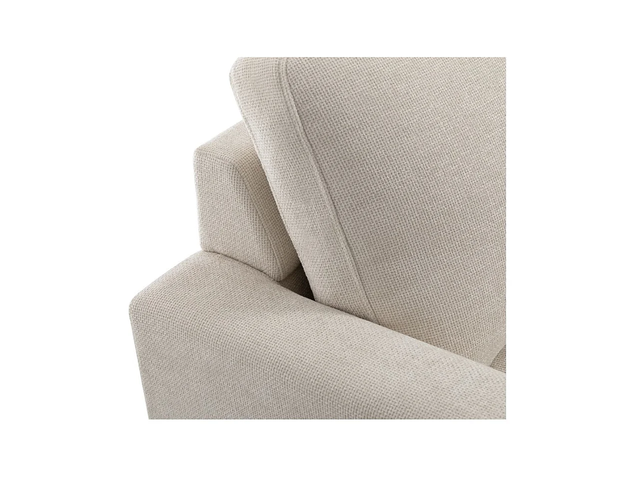 Canapé droit TALMA 2 places en tissu beige pieds métal