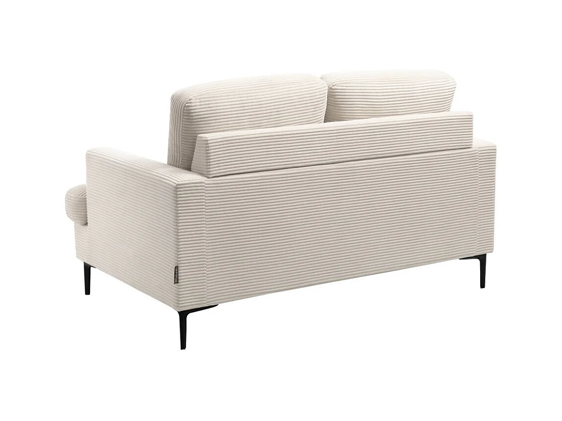 Canapé droit 2 places TALMA en velours côtelé beige