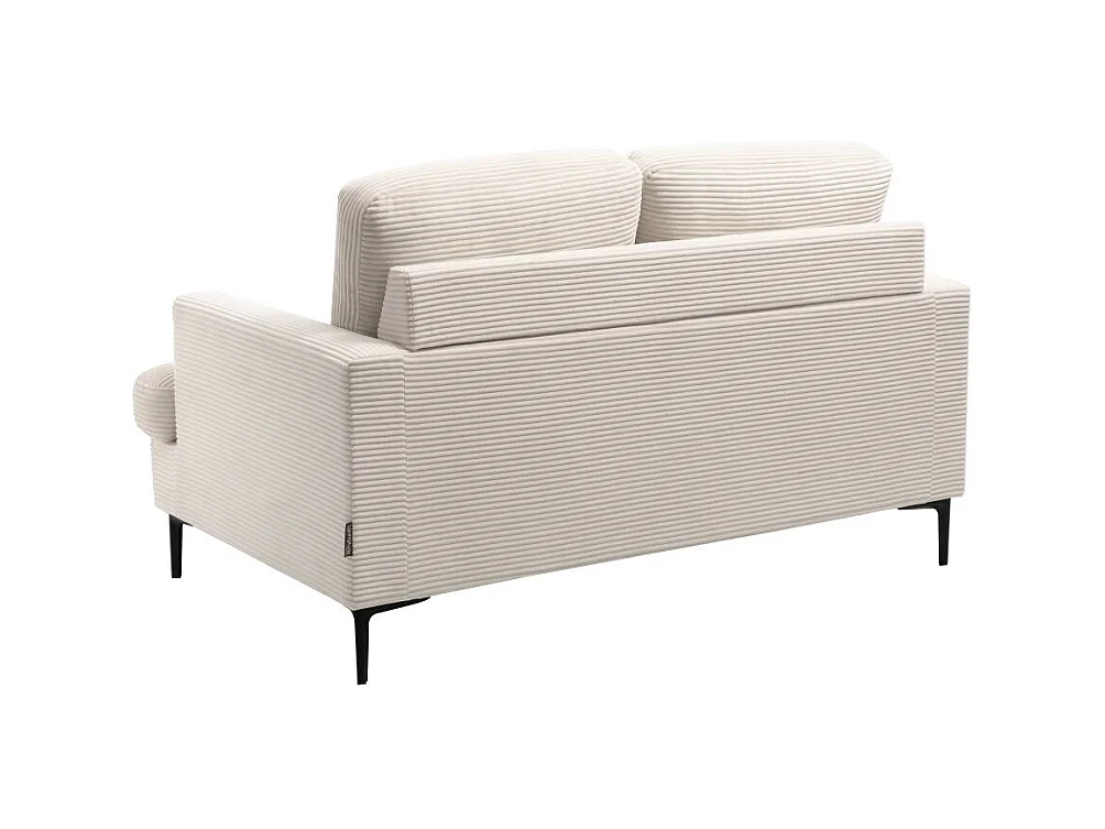 Canapé droit 2 places TALMA en velours côtelé beige