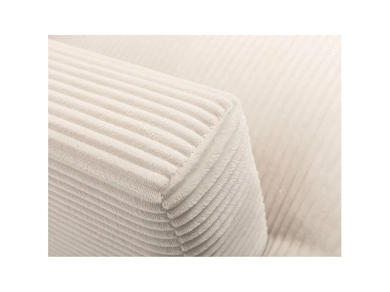 Canapé droit 2 places TALMA en velours côtelé beige