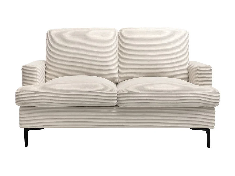 Ensemble canapés droits TALMA 3 + 2  places en velours côtelé beige pieds métal