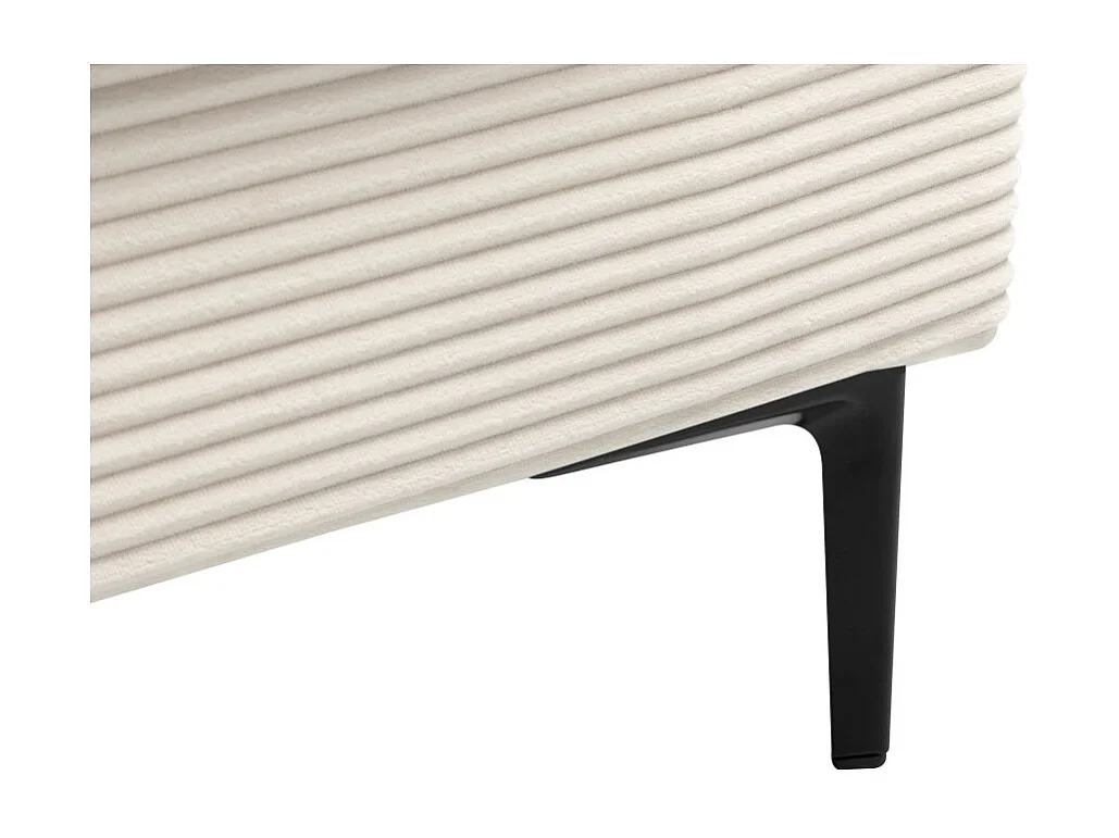 Ensemble canapés droits TALMA 3 + 2  places en velours côtelé beige pieds métal