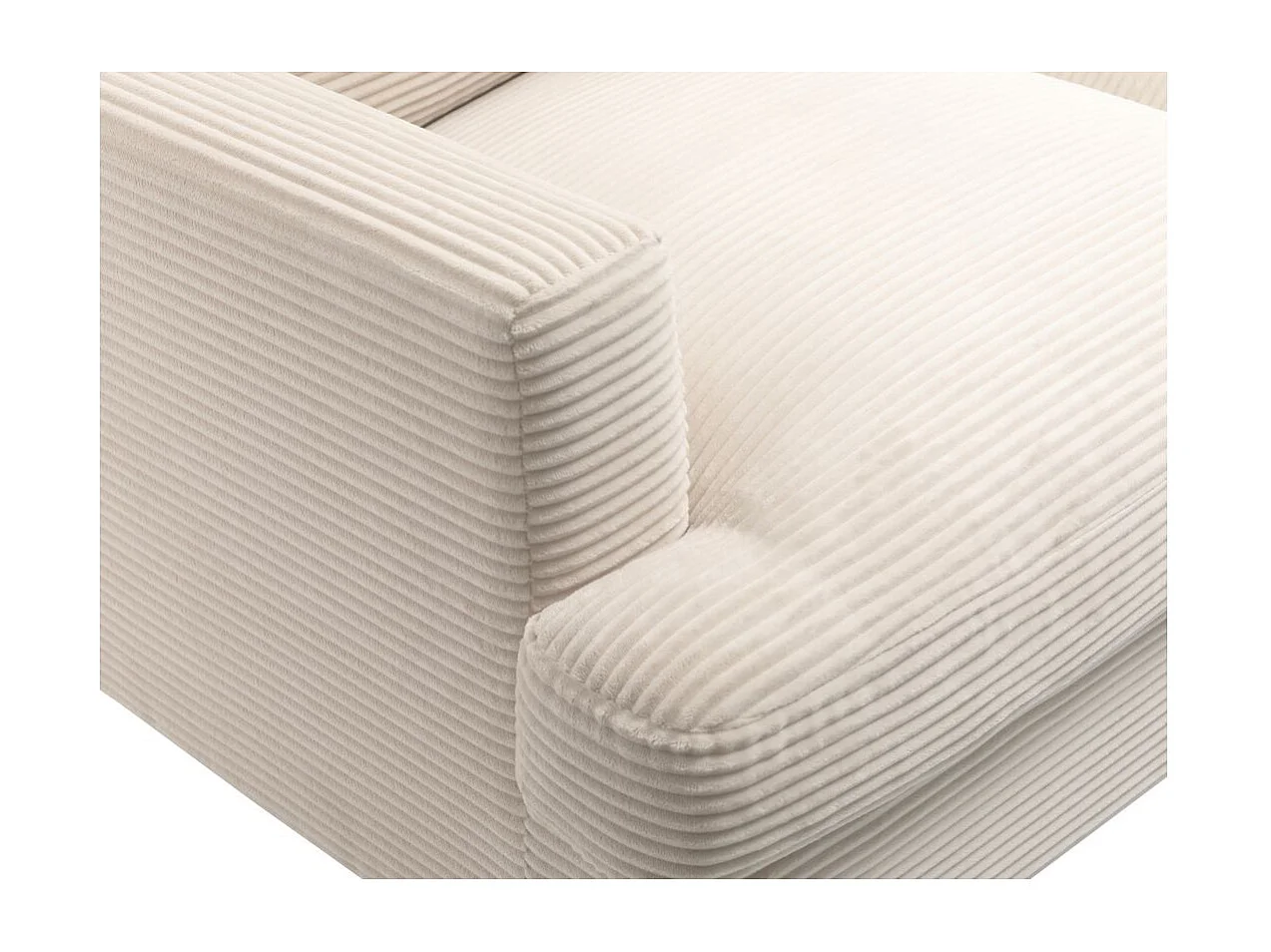 Ensemble canapés droits TALMA 3 + 2  places en velours côtelé beige pieds métal