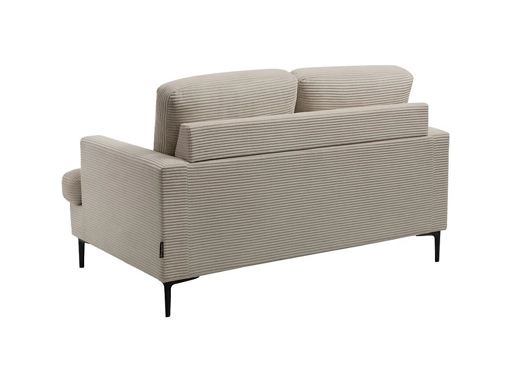 Canapé droit 2 places TALMA en velours côtelé taupe