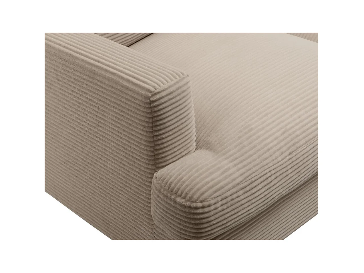 Canapé droit 2 places TALMA en velours côtelé taupe