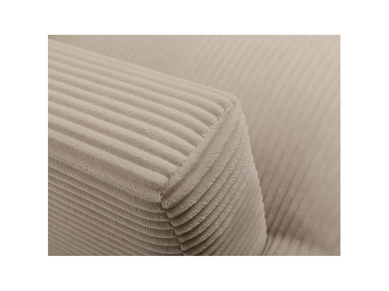 Canapé droit 2 places TALMA en velours côtelé taupe