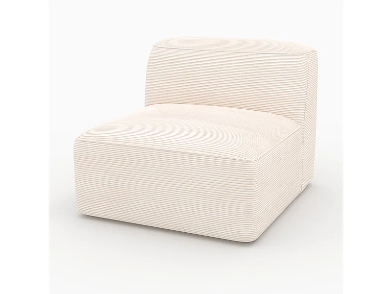 Chauffeuse pour canapé modulable en velours blanc cassé - Mina