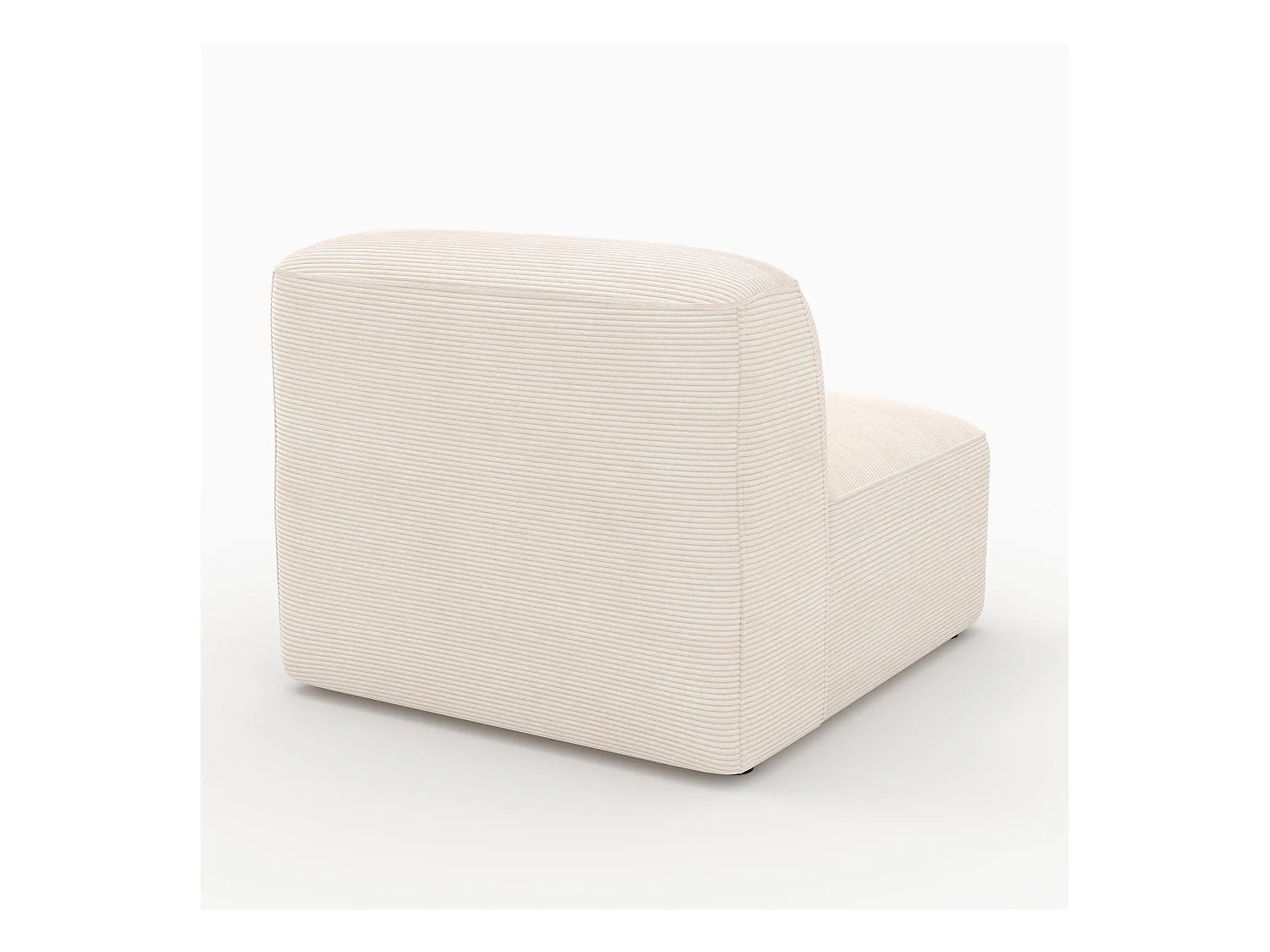 Chauffeuse pour canapé modulable en velours blanc cassé - Mina